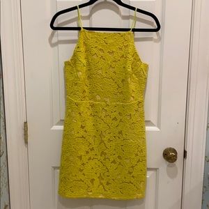 Neon colored lace dress